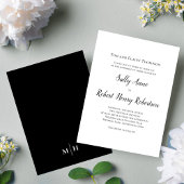 Zwart-wit Eenvoudige bruiloft Custom Kaart
