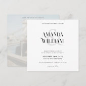 Zwart-wit Eenvoudige bruiloft Kaart (Voorkant / Achterkant)