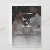 Zwart-wit Eenvoudige bruiloft Kaart (Voorkant)