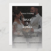 Zwart-wit Eenvoudige bruiloft Kaart (Voorkant / Achterkant)