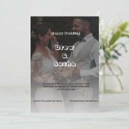 Zwart-wit Eenvoudige bruiloft Kaart