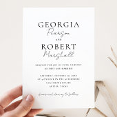 Zwart-wit Eenvoudige bruiloft Kaart