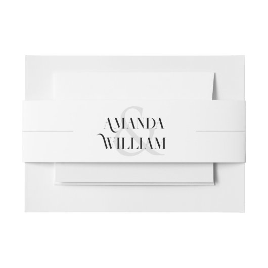 Zwart-wit Eenvoudige bruiloft Uitnodigingen Wikkel (Voorkant Voorbeeld)