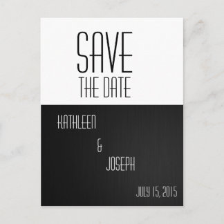 Zwart-wit Eenvoudige Chic Save The Date Briefkaart