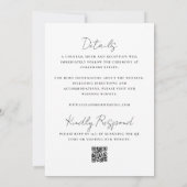 Zwart-wit eenvoudige dubbelzijdige bruiloft kaart (Achterkant)