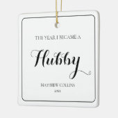 Zwart-wit Eenvoudige Eerste Kerstman Keramisch Ornament (Links)