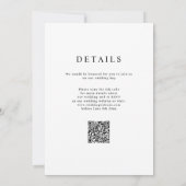 Zwart-wit eenvoudige elegante bruiloft QR-code Kaart (Achterkant)