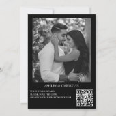 Zwart-wit eenvoudige elegante fotosjabloon save the date (Achterkant)