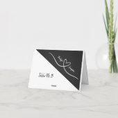 zwart-wit eenvoudige elegante gast Zitplaatsen Kaa Bedankkaart (Achterkant)