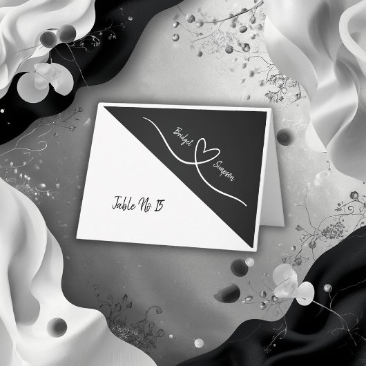 zwart-wit eenvoudige elegante gast Zitplaatsen Kaa Bedankkaart