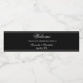 Zwart-wit Eenvoudige Elegante Minimalistische Brui Waterfles Etiket (Enkel label)