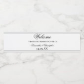 Zwart-wit Eenvoudige Elegante Minimalistische Brui Waterfles Etiket (Enkel label)