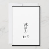 Zwart-wit eenvoudige elegante moderne bruiloft kaart (Achterkant)