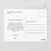 Zwart-wit eenvoudige foto afstudeer bedankt briefkaart (Achterkant)