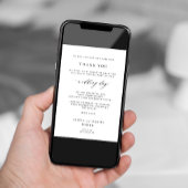 Zwart-wit eenvoudige foto bruiloft dank u kaart