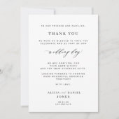 Zwart-wit eenvoudige foto bruiloft dank u kaart (Voorkant)