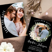 Zwart-wit Eenvoudige foto bruiloft Save The Date