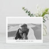 Zwart-wit Eenvoudige Foto QR Code Wedding Bedankkaart (Staand voorkant)