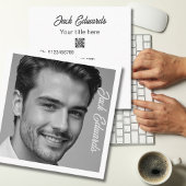 Zwart Wit Eenvoudige Foto Sociale Media Vierkante Visitekaartje