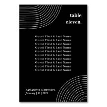 Zwart Wit Eenvoudige Geometrische Lijn gast naam s