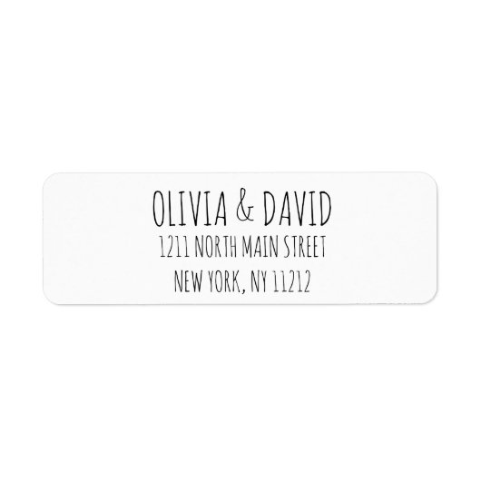 Zwart Wit Eenvoudige Handgeschreven Tekst Etiket (Voorkant)