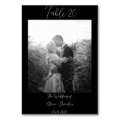 Zwart-wit Eenvoudige Kalligrafie Script Foto Kaart (Achterkant)