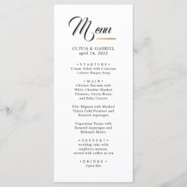 Zwart-wit. Eenvoudige klassieke bruiloft Menu