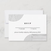 Zwart Wit Eenvoudige Lijn Kunst vriendelijk antwoo Kaart (Voorkant)