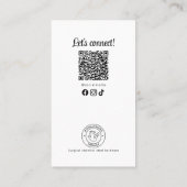 Zwart Wit Eenvoudige Logo Oorbel Backer Kaart Visitekaartje (Achterkant)