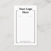 Zwart Wit Eenvoudige Logo Oorbel Backer Kaart Visitekaartje (Voorkant)