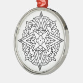 Zwart-wit Eenvoudige Mandala Metalen Ornament (Links)