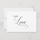 ** Zwart Wit Eenvoudige Minimale Moderne Huwelijk RSVP Kaartje (Achterkant)