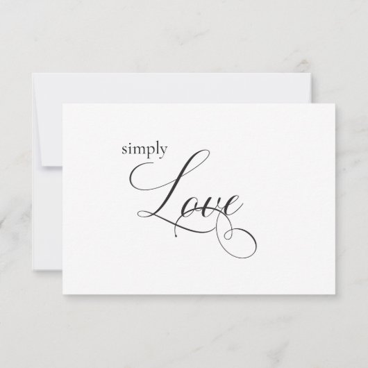 ** Zwart Wit Eenvoudige Minimale Moderne Huwelijk RSVP Kaartje (Achterkant)