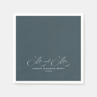 Zwart-wit eenvoudige minimalistische elegante brui servet