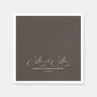 Zwart-wit eenvoudige minimalistische elegante brui servet