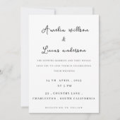 Zwart-wit eenvoudige minimalistische huwelijksuitn kaart (Voorkant)