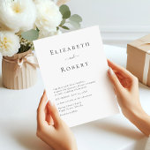 Zwart-wit eenvoudige minimalistische huwelijksuitn kaart