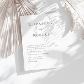 Zwart-wit eenvoudige minimalistische huwelijksuitn kaart