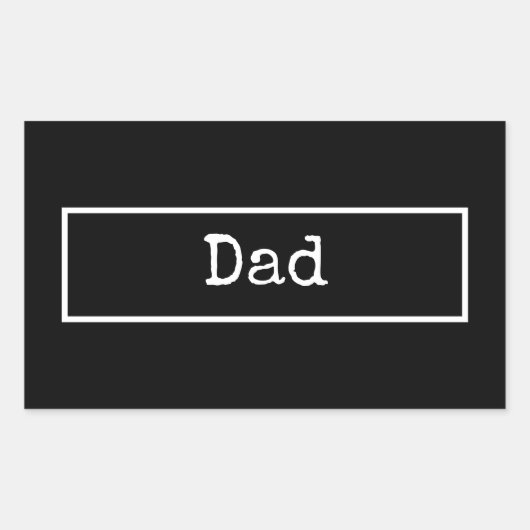 Zwart-wit Eenvoudige Minimalistische Vaderdag Rechthoekige Sticker (Voorkant)
