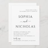 Zwart-wit eenvoudige minimalistische verlovingsfee kaart (Voorkant / Achterkant)