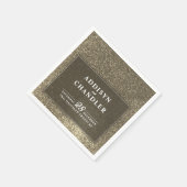 Zwart-wit Eenvoudige Moderne Bruiloft Gouden Glitt Servet (Hoek)