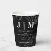 Zwart-wit Eenvoudige Moderne Drink Bruiloft Papieren Bekers (Achterkant)
