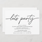 Zwart-Wit | Eenvoudige moderne elke leeftijd verja Kaart (Voorkant / Achterkant)