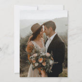 Zwart-wit eenvoudige moderne foto bruiloft kaart (Achterkant)