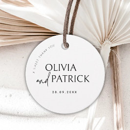 Zwart-wit Eenvoudige Moderne Minimalistische Bruil Bedankjes Labels