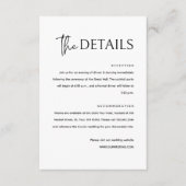 Zwart-wit Eenvoudige Moderne Minimalistische Bruil Informatiekaartje (Voorkant)