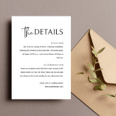 Zwart-wit Eenvoudige Moderne Minimalistische Bruil Informatiekaartje