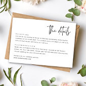 Zwart-wit Eenvoudige Moderne Minimalistische Bruil Informatiekaartje