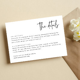 Zwart-wit Eenvoudige Moderne Minimalistische Bruil Informatiekaartje