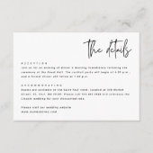 Zwart-wit Eenvoudige Moderne Minimalistische Bruil Informatiekaartje (Voorkant)